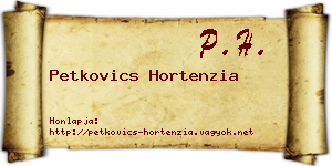 Petkovics Hortenzia névjegykártya