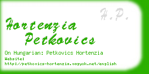 hortenzia petkovics business card
